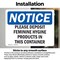 Signmission Please Deposit Feminine Hygiene Products, 7 in W x Rectangle, Vinyl Decal OS-2PACK-NS-D-57-L-17362 - alternate 4